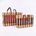 Handwoven French Basket With Blue Stripe - Eco-Friendly & Versatile Tote